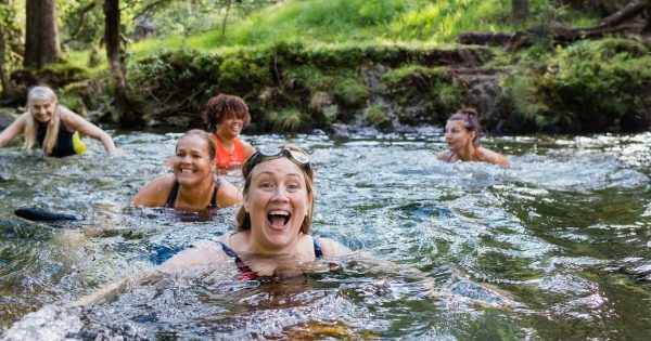 Women wild swimming